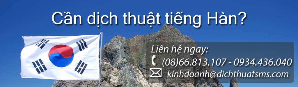 Dịch tài liệu tiếng Hàn - Công ty Dịch Thuật SMS