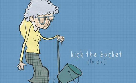 Kick the bucket (Chết) 10 Hình Minh Họa Sinh Động Giúp Bạn Hiểu Các Thành Ngữ Tiếng Anh