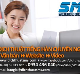 Dịch Thuật SMS chuyên nhận dịch website tiếng Việt sang tiếng Hàn, dịch tiếng Hàn cho tài liệu chuyên ngành