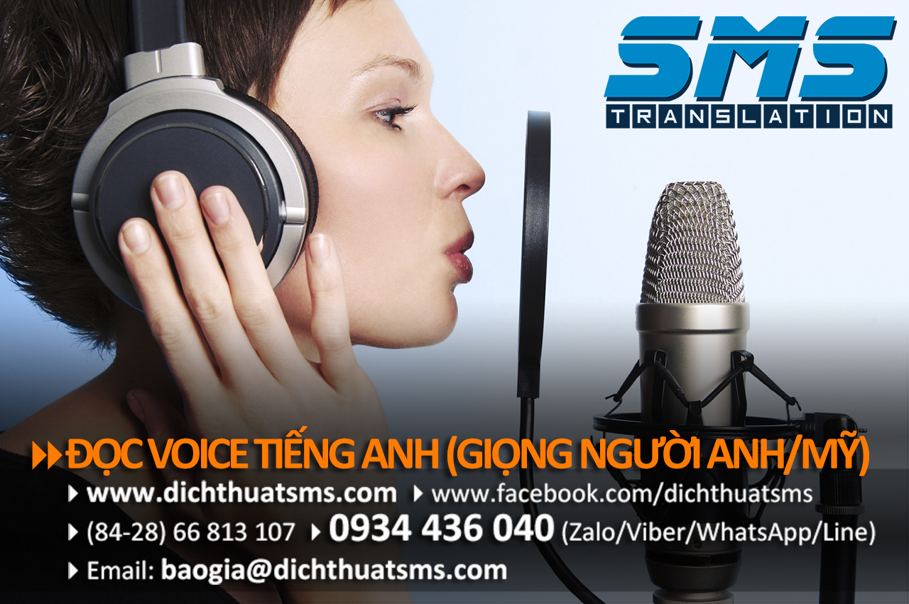 Chúng tôi cung cấp dịch vụ thu âm giọng đọc voice tiếng Anh, đọc lời bình tiếng Anh cho phim giới thiệu doanh nghiệp, video clip quảng cáo với voice talent người Anh, Mỹ bản xứ. Gọi 0934.436.040 để báo giá ngay!