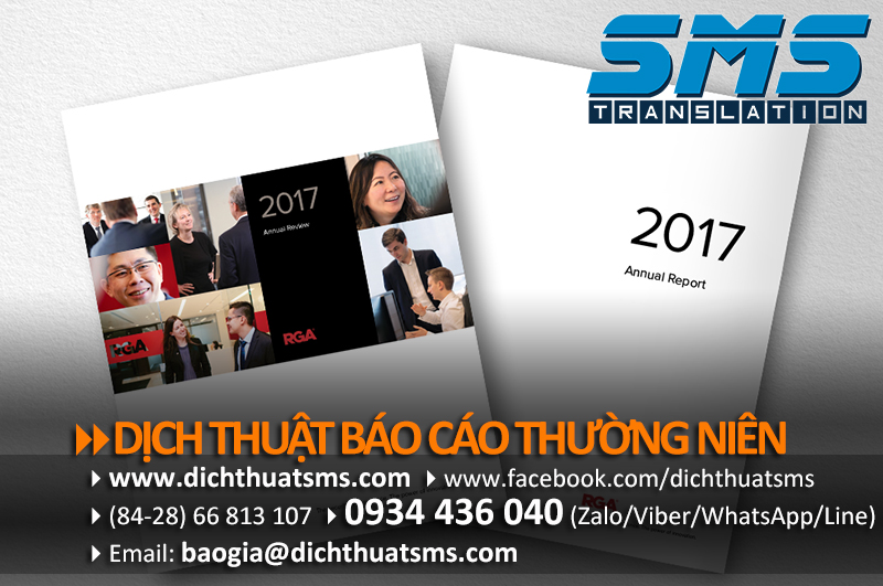 Nhiều năm qua, Dịch Thuật SMS đã giúp các công ty niêm yết hàng đầu Việt Nam dịch thuật báo cáo thường niên (annual report) từ tiếng Việt sang tiếng Anh, tiếng Trung, tiếng Nhật, tiếng Hàn và các ngôn ngữ khác.