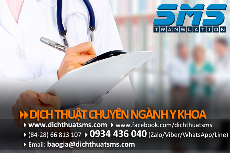 Dịch Thuật SMS chuyên nhận dịch tiếng Anh ngành y dược, bao gồm Dịch brochure, catalogue thiết bị y tế và thiết bị phẫu thuật, Dịch sách hướng dẫn sử dụng (user manual) cho máy móc - thiết bị y tế.