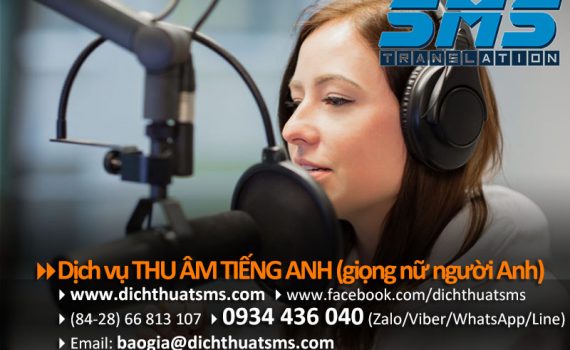Dịch vụ thu âm tiếng Anh giọng người bản xứ Anh/Mỹ cho game, app, quảng cáo. Gọi 0934436040 (Zalo, Viber) để được xem các giọng mẫu và báo giá.