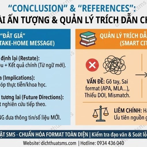 "CONCLUSION" & "REFERENCES": KẾT BÀI ẤN TƯỢNG VÀ QUẢN LÝ TRÍCH DẪN ĐÚNG CHUẨN QUỐC TẾ