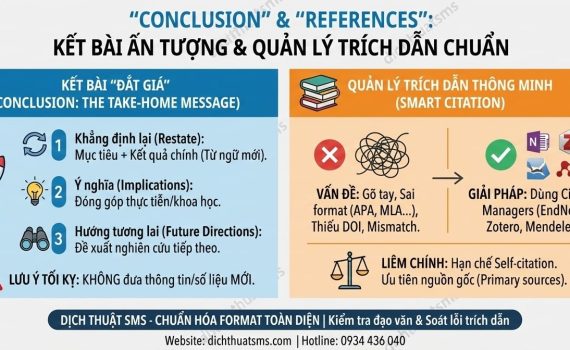 "CONCLUSION" & "REFERENCES": KẾT BÀI ẤN TƯỢNG VÀ QUẢN LÝ TRÍCH DẪN ĐÚNG CHUẨN QUỐC TẾ