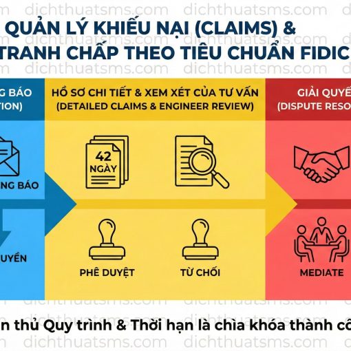 Trong bài viết dưới đây, chúng ta sẽ đi sâu vào phân tích quy trình khiếu nại (Claims) – bước khởi đầu của mọi tranh chấp, và vai trò sống còn của việc tuân thủ các mốc thời gian (Time-bar) trong hợp đồng FIDIC 1999 và những cập nhật mang tính cách mạng trong phiên bản 2017.