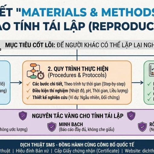 "MATERIALS AND METHODS": VIẾT SAO CHO NGƯỜI KHÁC CÓ THỂ LẶP LẠI (REPRODUCIBILITY)?