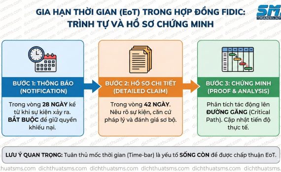 Gia hạn thời gian (EoT) trong hợp đồng FIDIC: Trình tự và hồ sơ chứng minh
