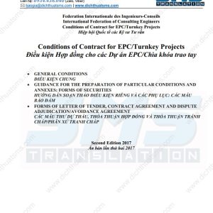 Dịch Thuật SMS xin giới thiệu bản dịch toàn văn cuốn Điều kiện hợp đồng FIDIC Silver Book 2nd Edition 2017 (Sách Bạc, ấn bản lần 2 năm 2017). dạng file word, song ngữ Anh Việt. Tên tiếng Anh: Conditions of Contract for EPC/Turnkey Projects Tên tiếng Việt: Điều kiện Hợp đồng cho các Dự án EPC/Chìa khóa trao tay