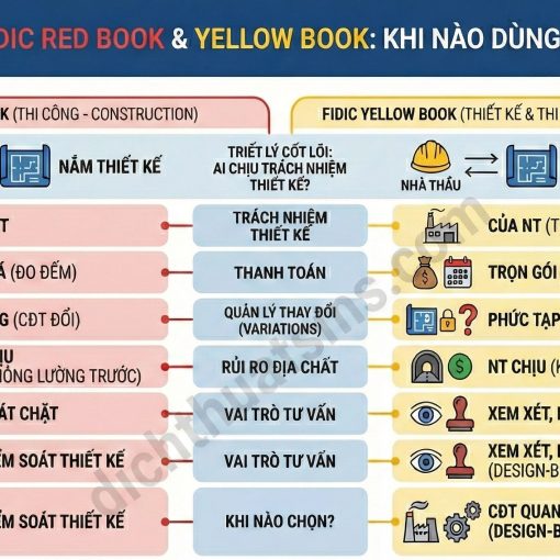 So sánh FIDIC Red Book và Yellow Book Khi nào dùng mẫu nào