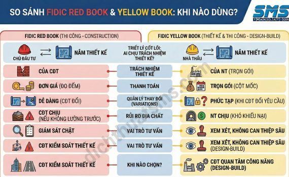 So sánh FIDIC Red Book và Yellow Book Khi nào dùng mẫu nào