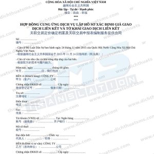hợp đồng dịch vụ lập hồ sơ giao dịch liên kết tiếng Trung