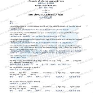 hợp đồng mua bán phần mềm tiếng Trung