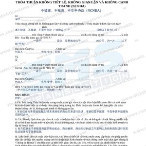 Mẫu thỏa thuận NCNDA tiếng Trung song ngữ Việt Trung
