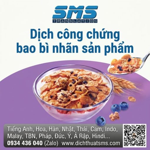 Dịch công chứng bao bì nhãn sản phẩm nhập khẩu – Dịch Thuật SMS