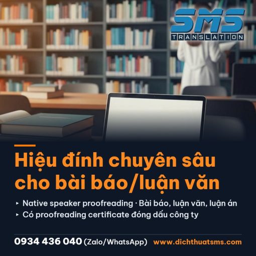 Hiệu đính chuyên sâu cho bài báo, luận văn – Dịch Thuật SMS